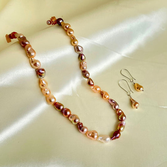 Multicolor Baroque Pearl Necklace Set - CherishBox