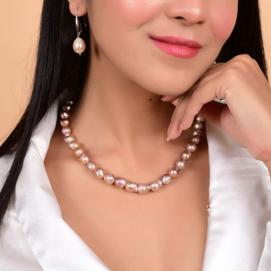 Pink Baroque Real Pearl Necklace - CherishBox