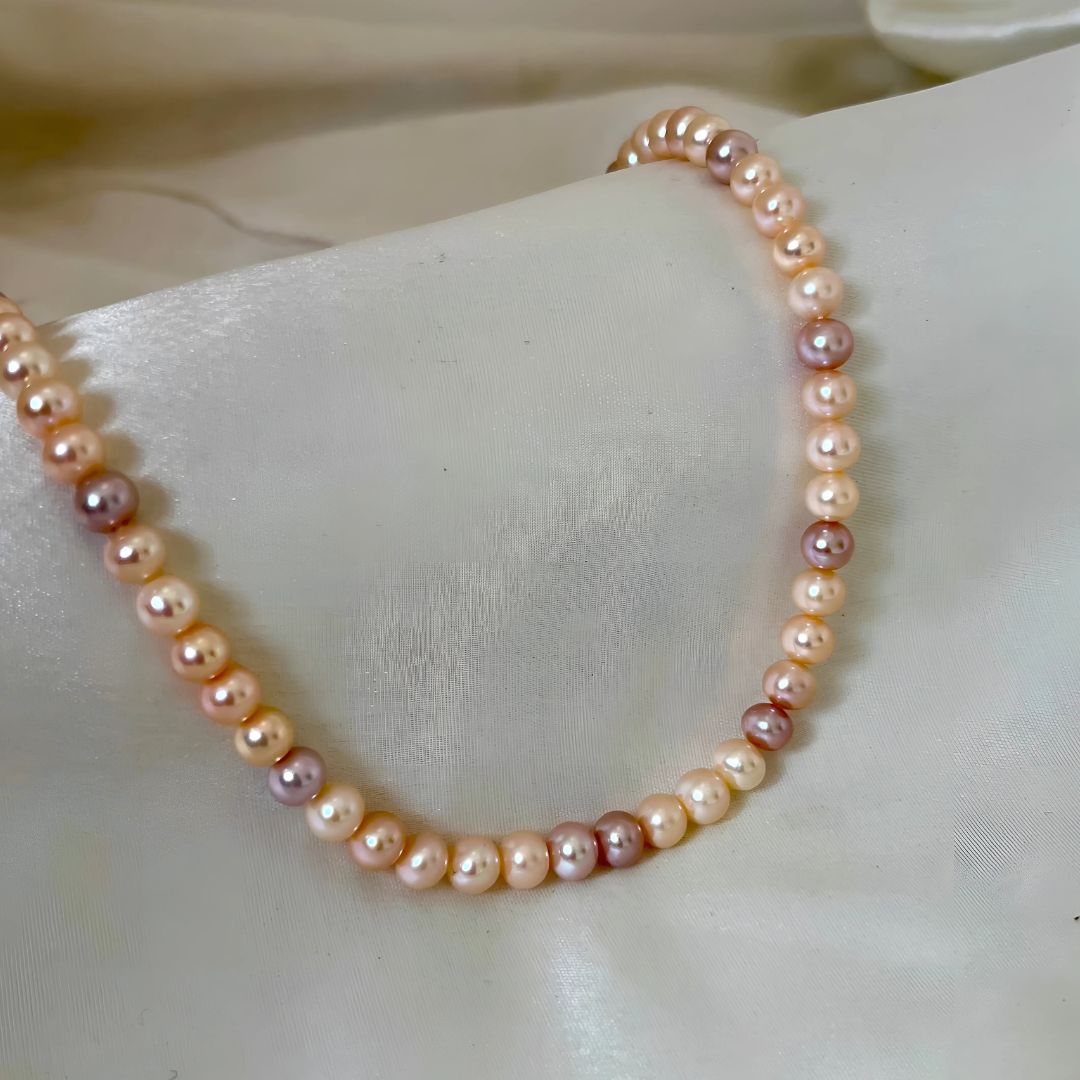 5MM Round Peach pearl necklace - cherishBox