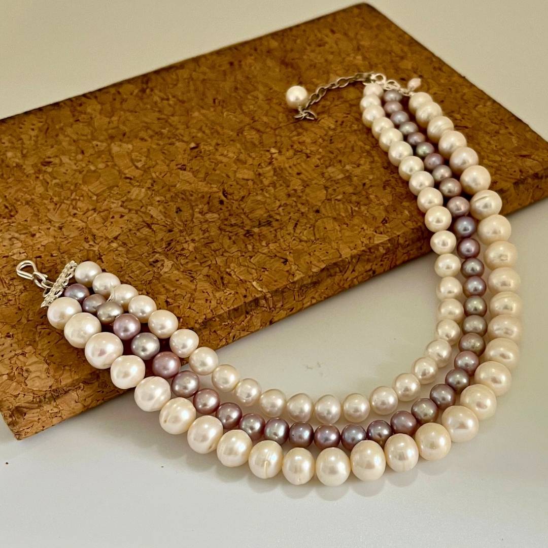 Beautiful Three Layer pearl Choker - CherishBox