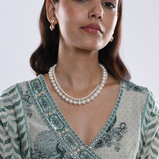 Two layer White Pearl Necklace - CherishBox