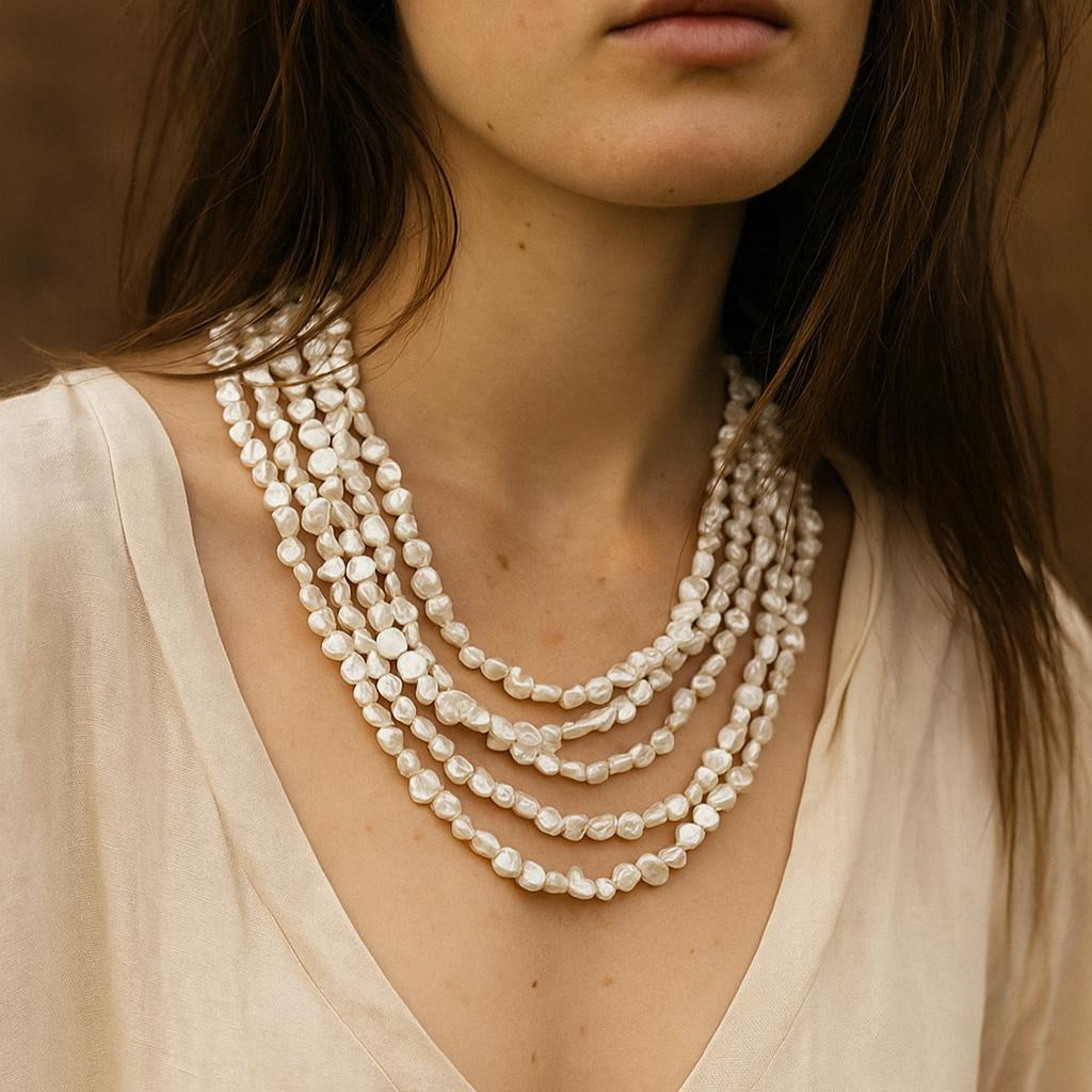Boho Muse Unshaped Multilayered Pearl Necklace - CherishBox