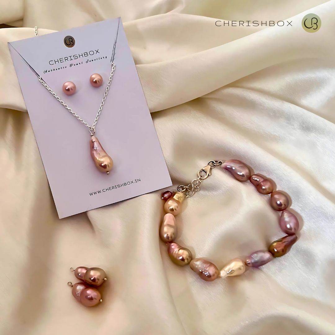 Buy Real Pearl Jewellery Set - CherishBox