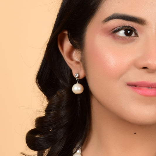 Pearl Drop Silver Earrings - CherishBox
