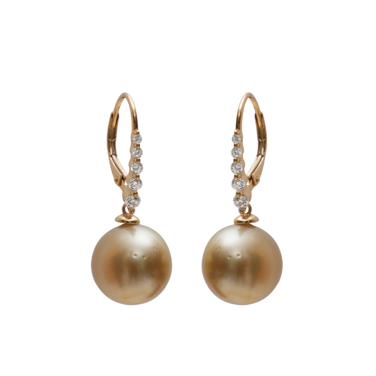 Dewdrop Golden Pearl Earrings | Premium South Sea Pearl Earring | CherishBox