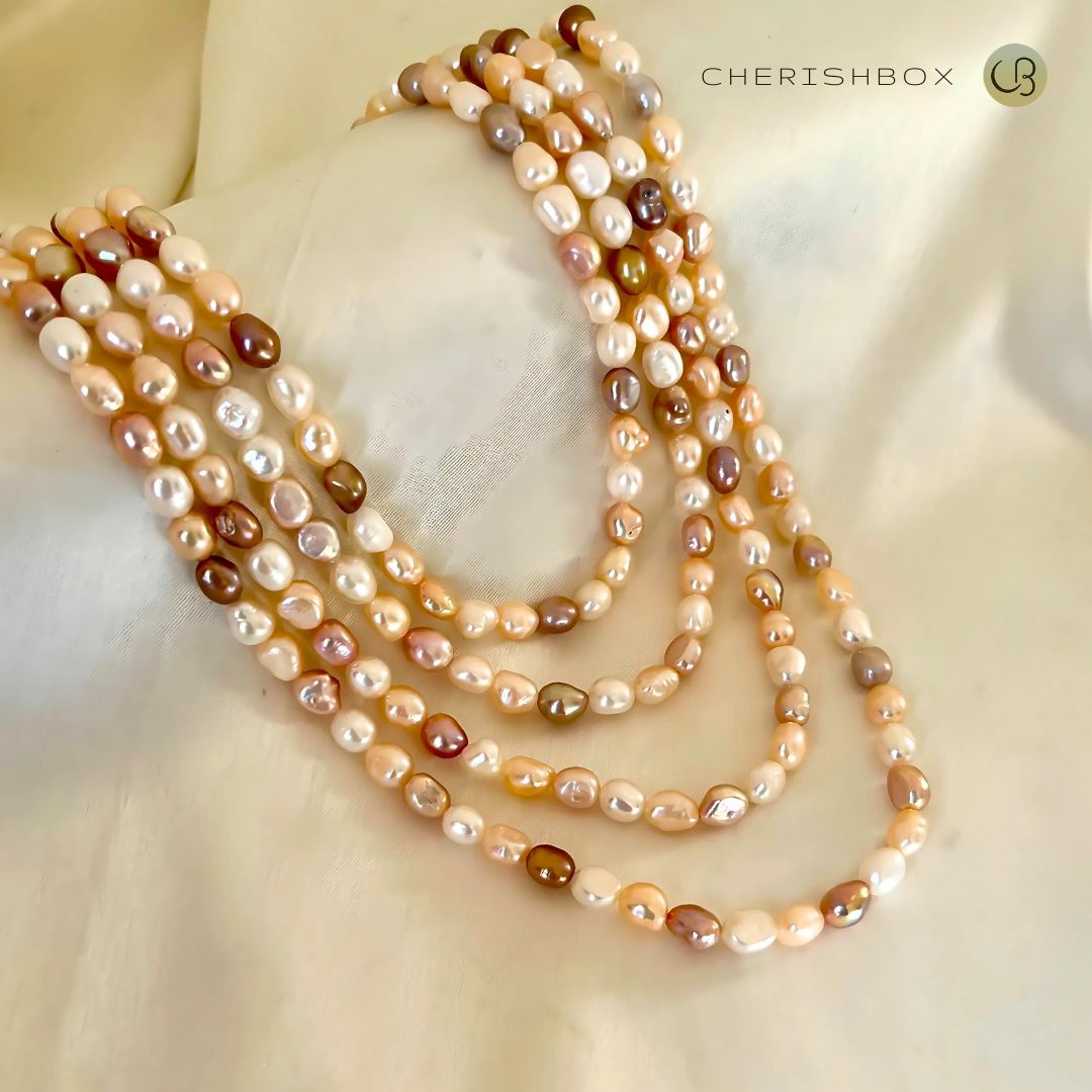 72inch single Long Tumble Pearl Necklace - CherishBox