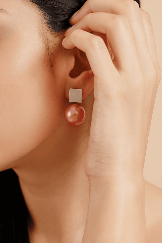 Margaric Pink Freshwater Real Pearl Earrings in 925 Sterling Silver CherishBox