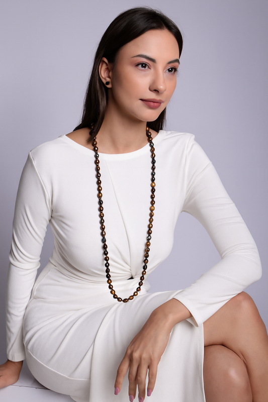 Multi color Long Layered Baroque Real Pearl Necklace - CherishBox Premium Pearl Jewellery