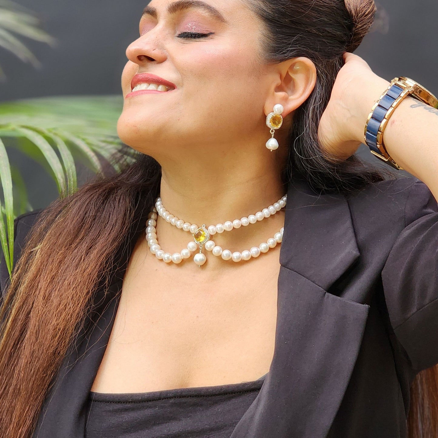 Elegant Real Pearl Choker Necklace for cocktail party- CherishBox