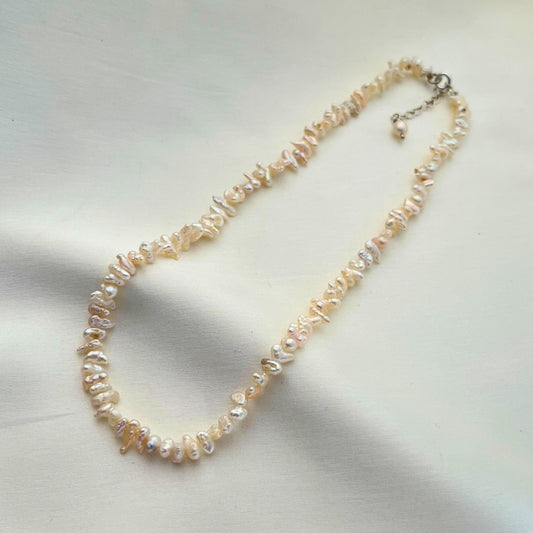 Unshaped Milky White Pearl Chain - CherishBox