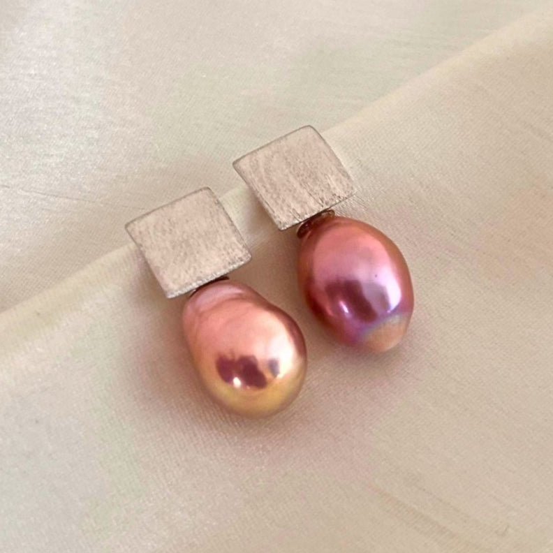 Premium Baroque Pink Real Pearl Earring – CherishBox