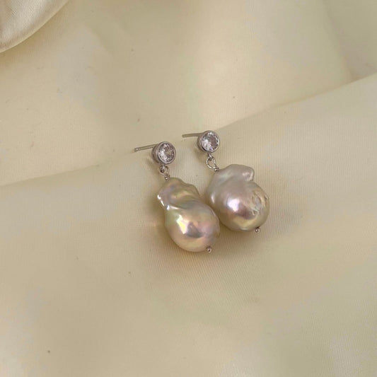 Premium Baroque Pearl Earrings in 925 Sterling Silver | CherishBox