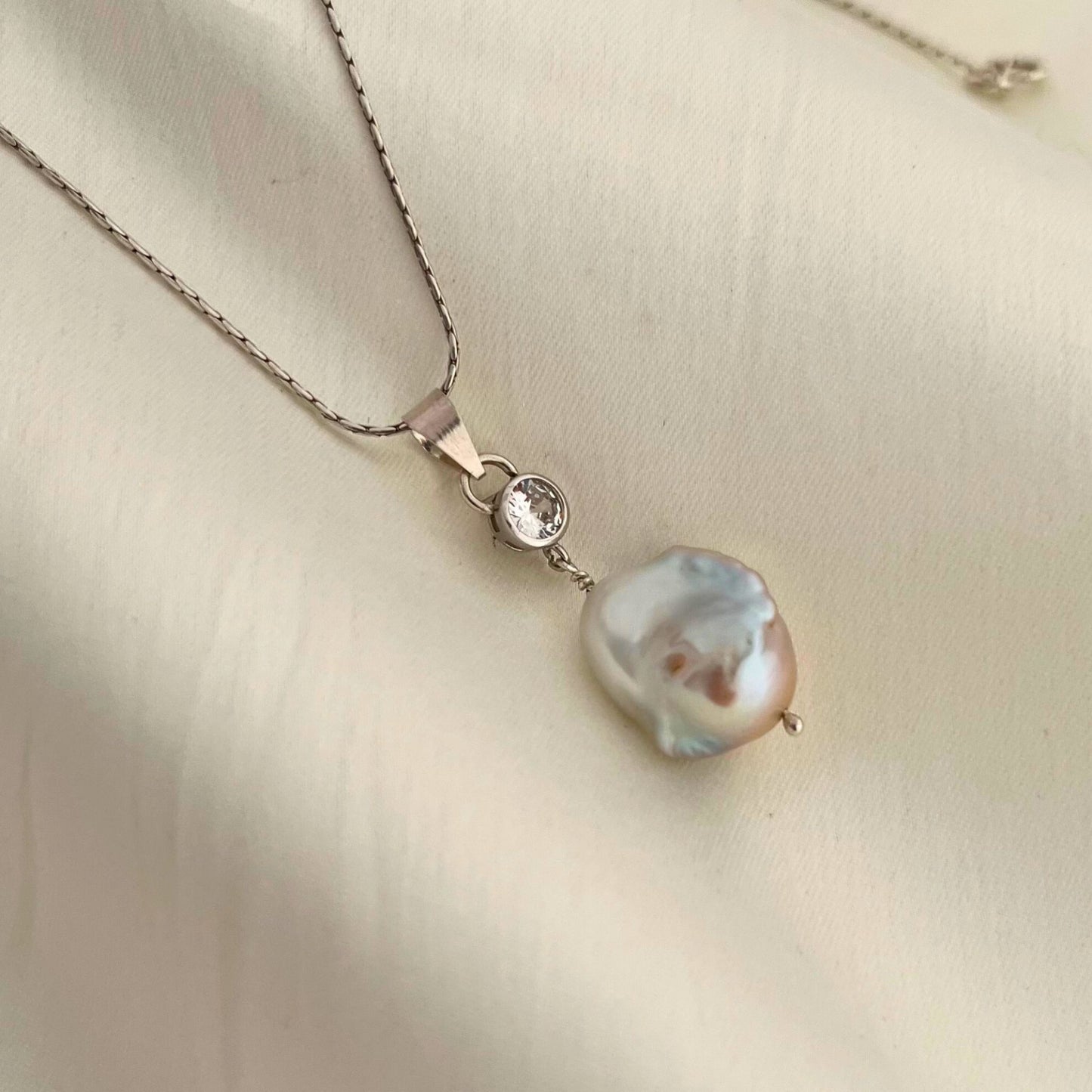 Premium Baroque Pearl Pendant Set in 925 Sterling Silver | CherishBox