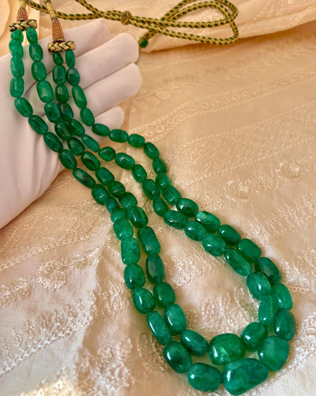 Real Emerald/ पन्ना Necklace - CherishBox