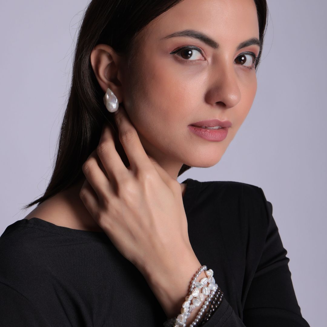 The Bold Baroque – Premium Pearl Studs