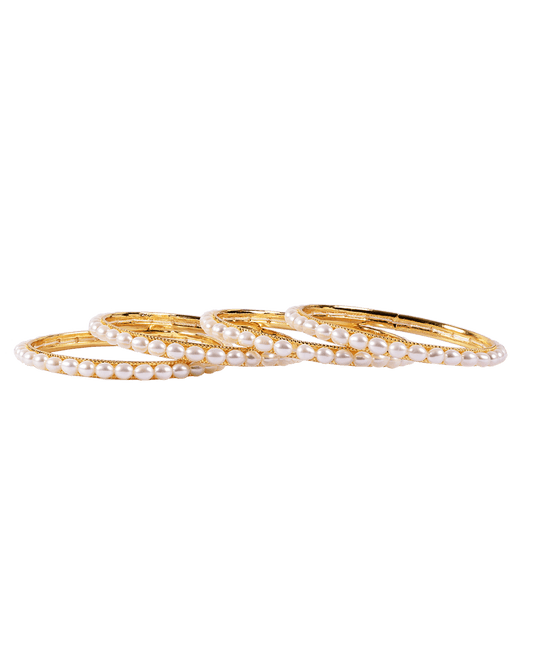 Traditional White Pearl Bangle - CherishBox