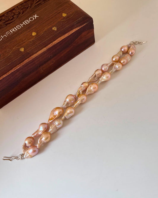 Two Layer Baroque Pearl Choker Necklace- CherishBox
