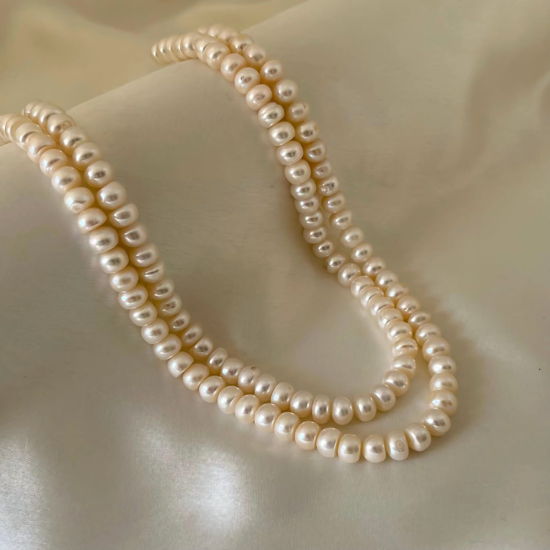 Two Layer Milky White Button Pearl Necklace CherishBox