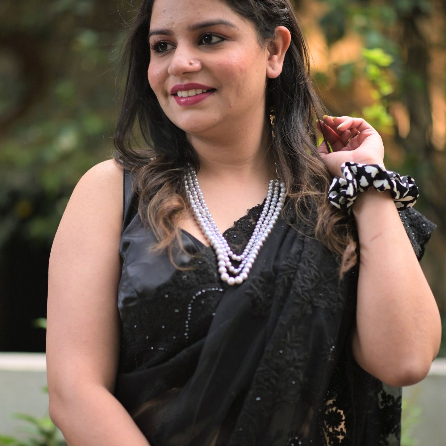 Long Layered Grey pearl necklace - CherishBox