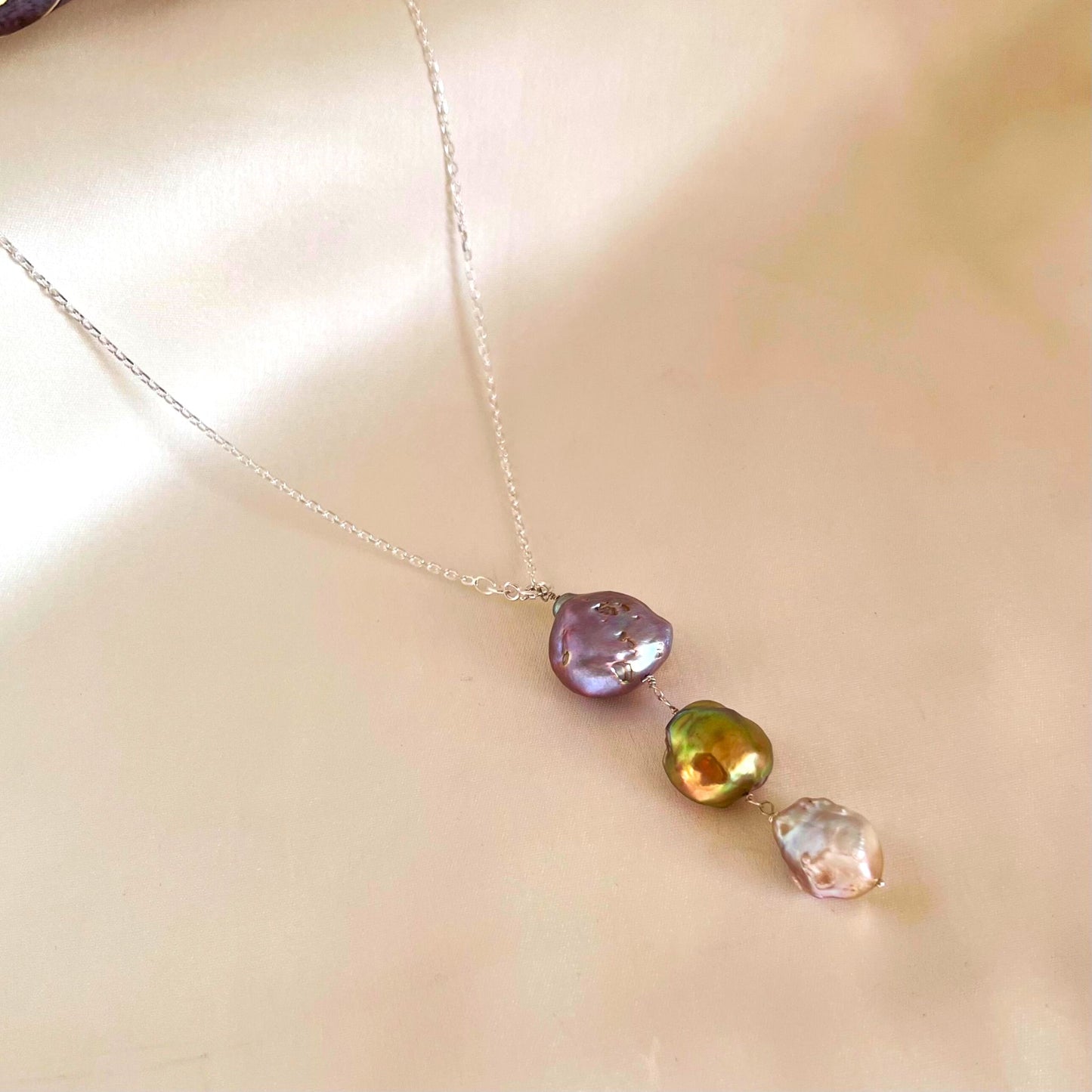 Falling Elegance 3 Faceted Baroque Drop