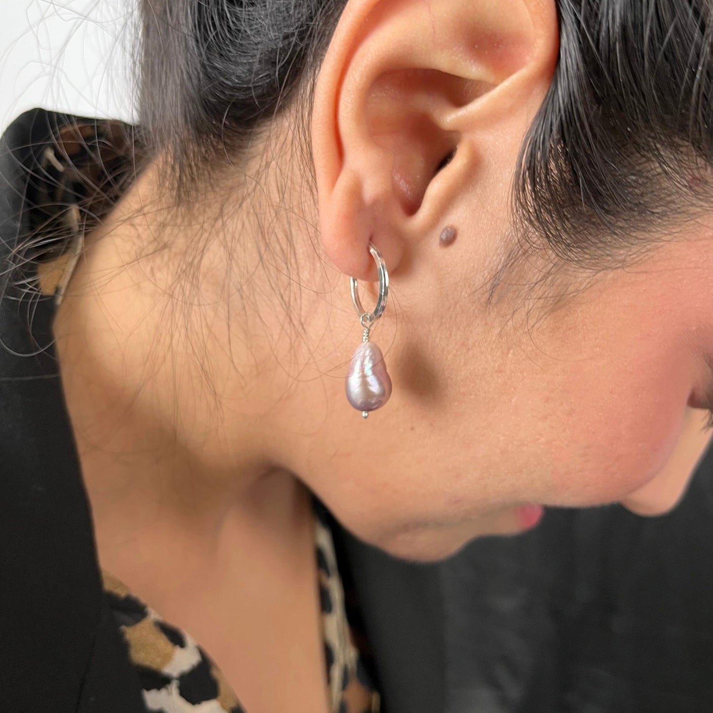 Lavender Baroque Hoop Earrings - CherishBox