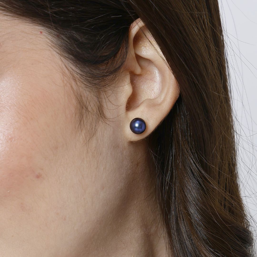 Blue Pearl Stud - 9mm