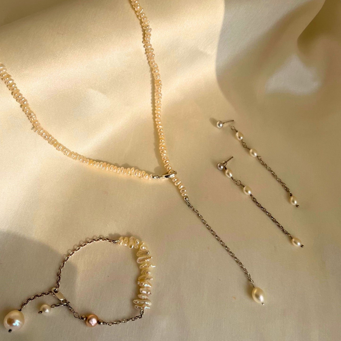 Lariat Pearl Necklace Combo Set - CherishBox