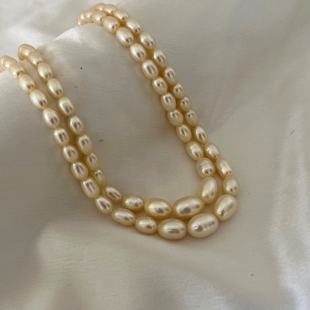 Vintage Golden Light – Two Layer Premium Pearl Necklace | CherishBox