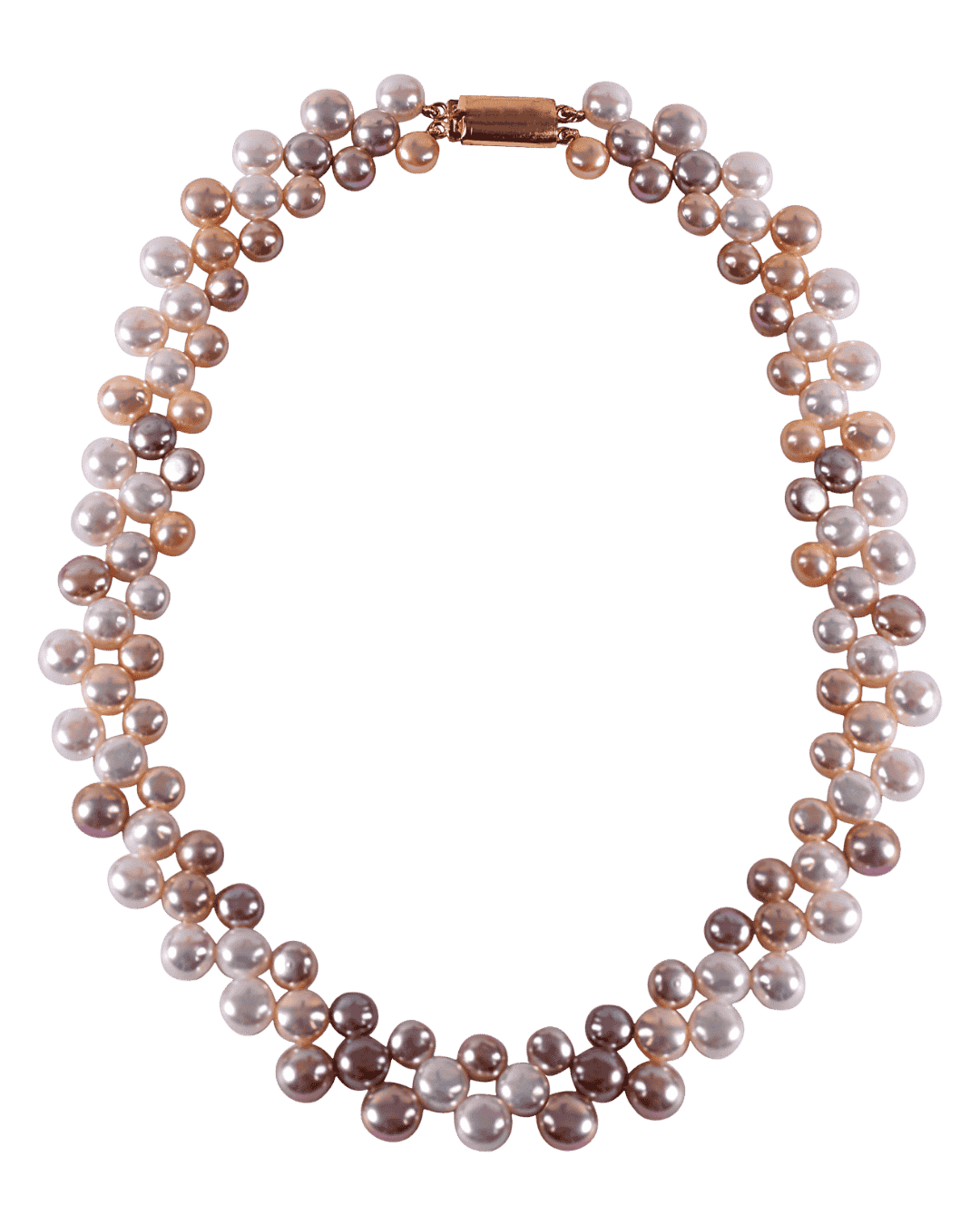 Zig Zag Real Button Pearl Necklace Set - CherishBox