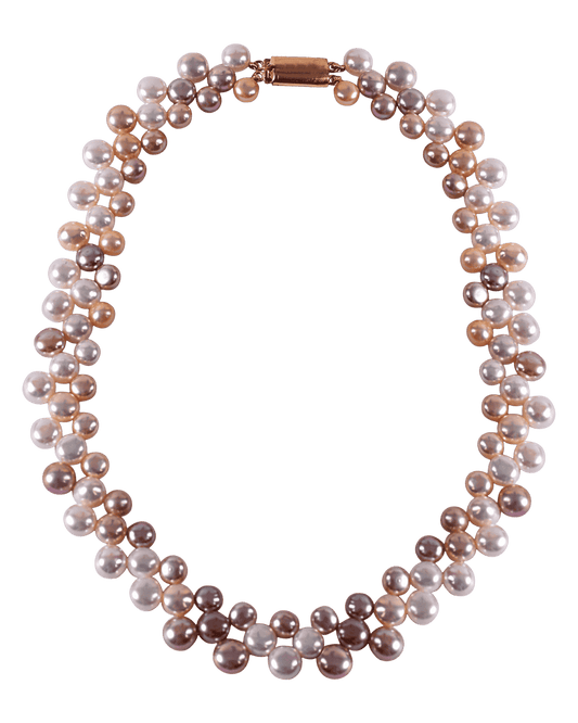 Zig Zag Real Button Pearl Necklace Set - CherishBox