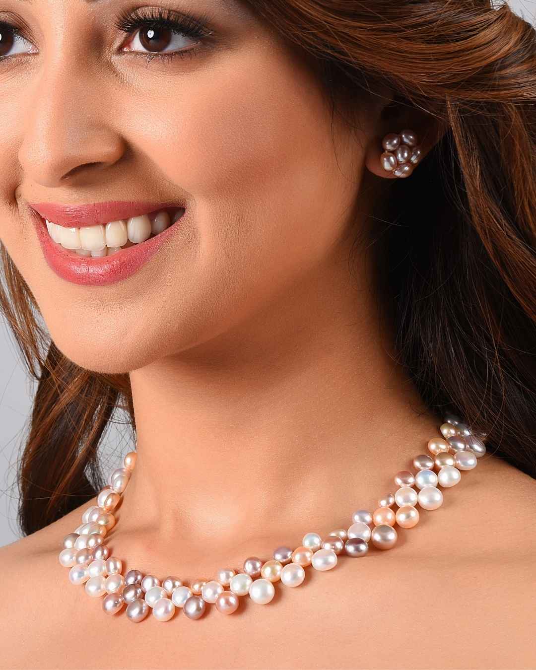 Zig Zag Real Pearl Necklace Set - CherishBox