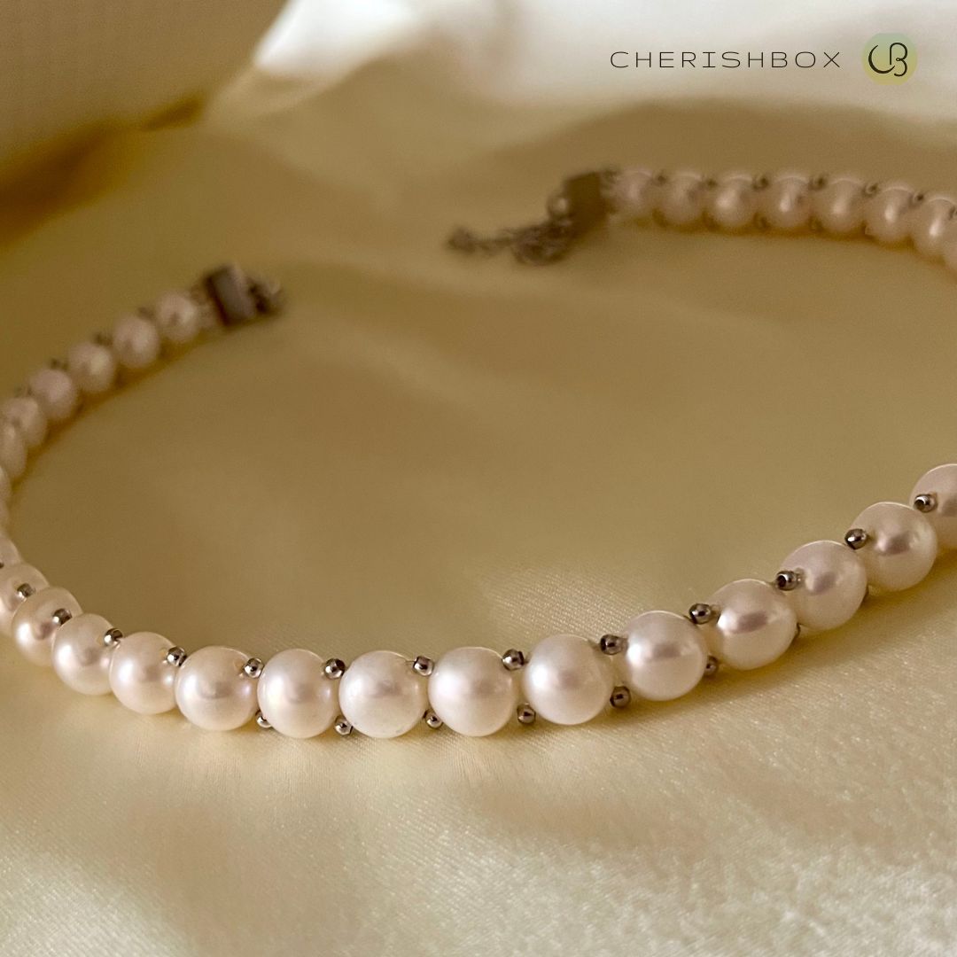Zig Zag pearl Choker Necklace - CherishBox