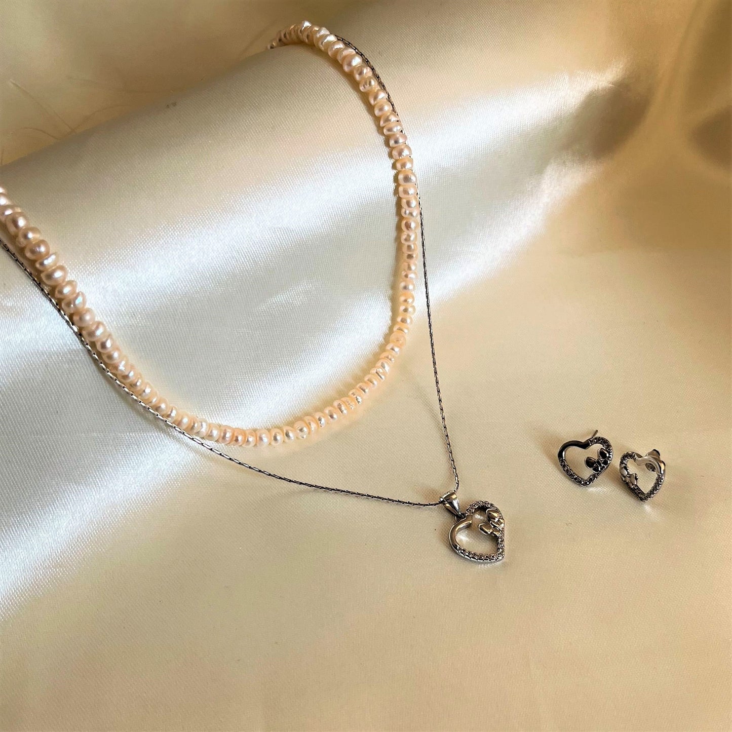 Silver Heart Pendant Set - CherishBox