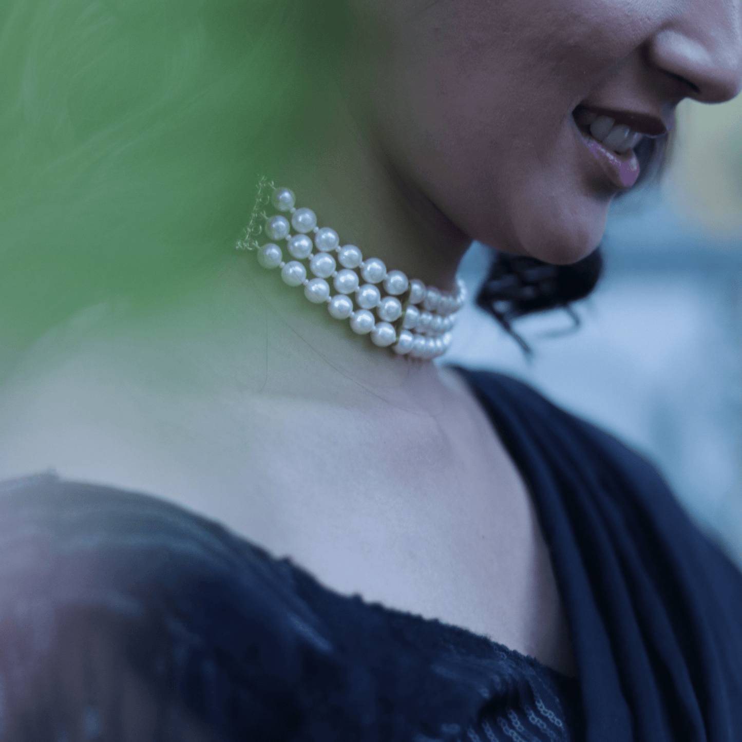 3 layer Pearl Choker Necklace Set- CherishBox