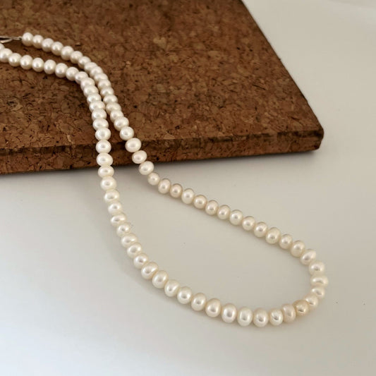 Near Round Freshwater Pearl Necklace - CherishBox