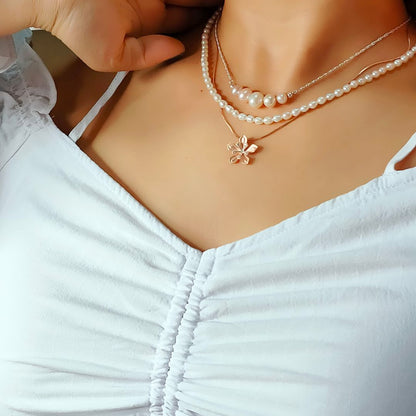 Chakra Phool 3 layer Combo Pearl Necklace Set