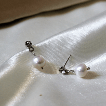 Simple Pearl Earrings – Tear Drop Pearl Earrings