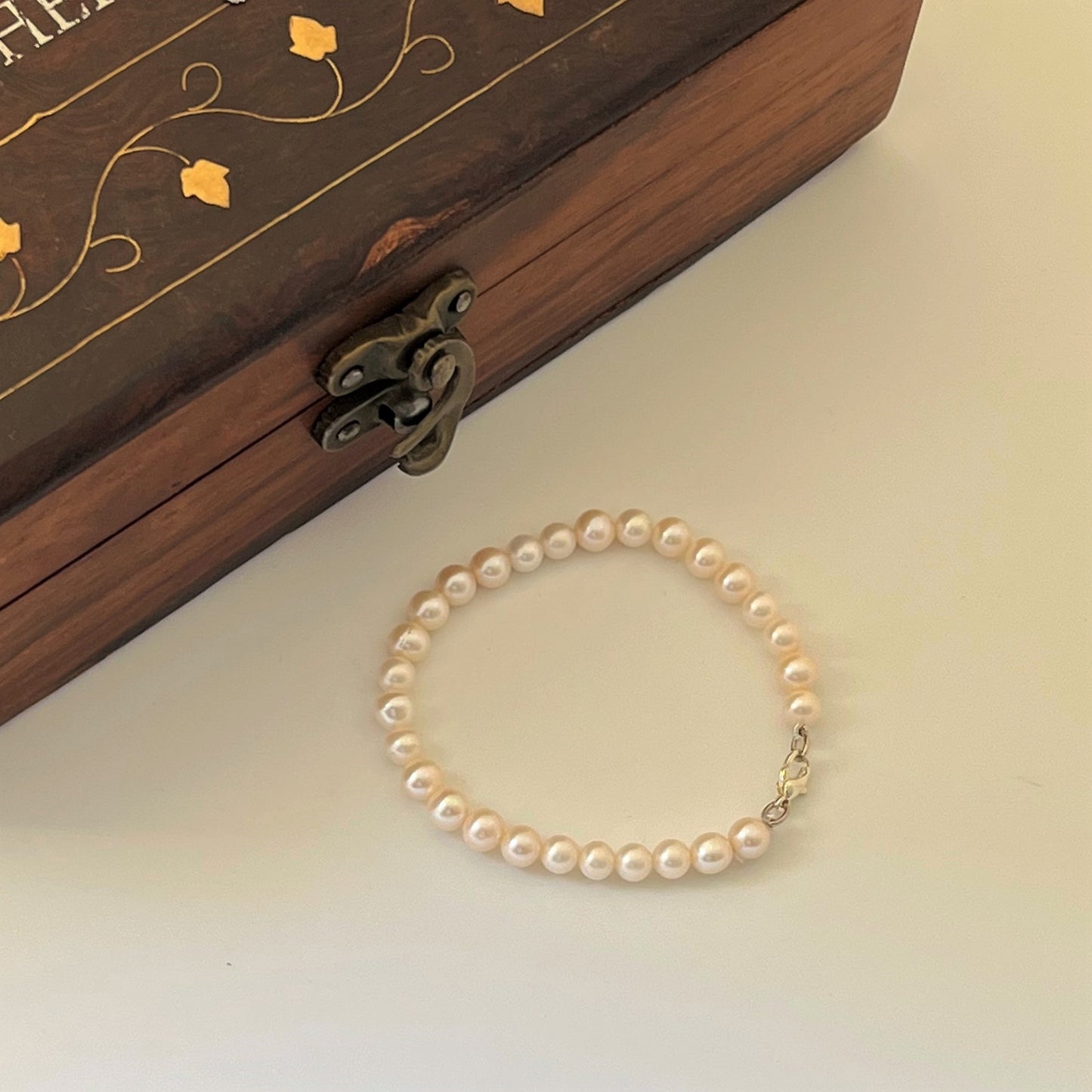 Classic 5mm White Round Pearl Bracelet - CherishBox