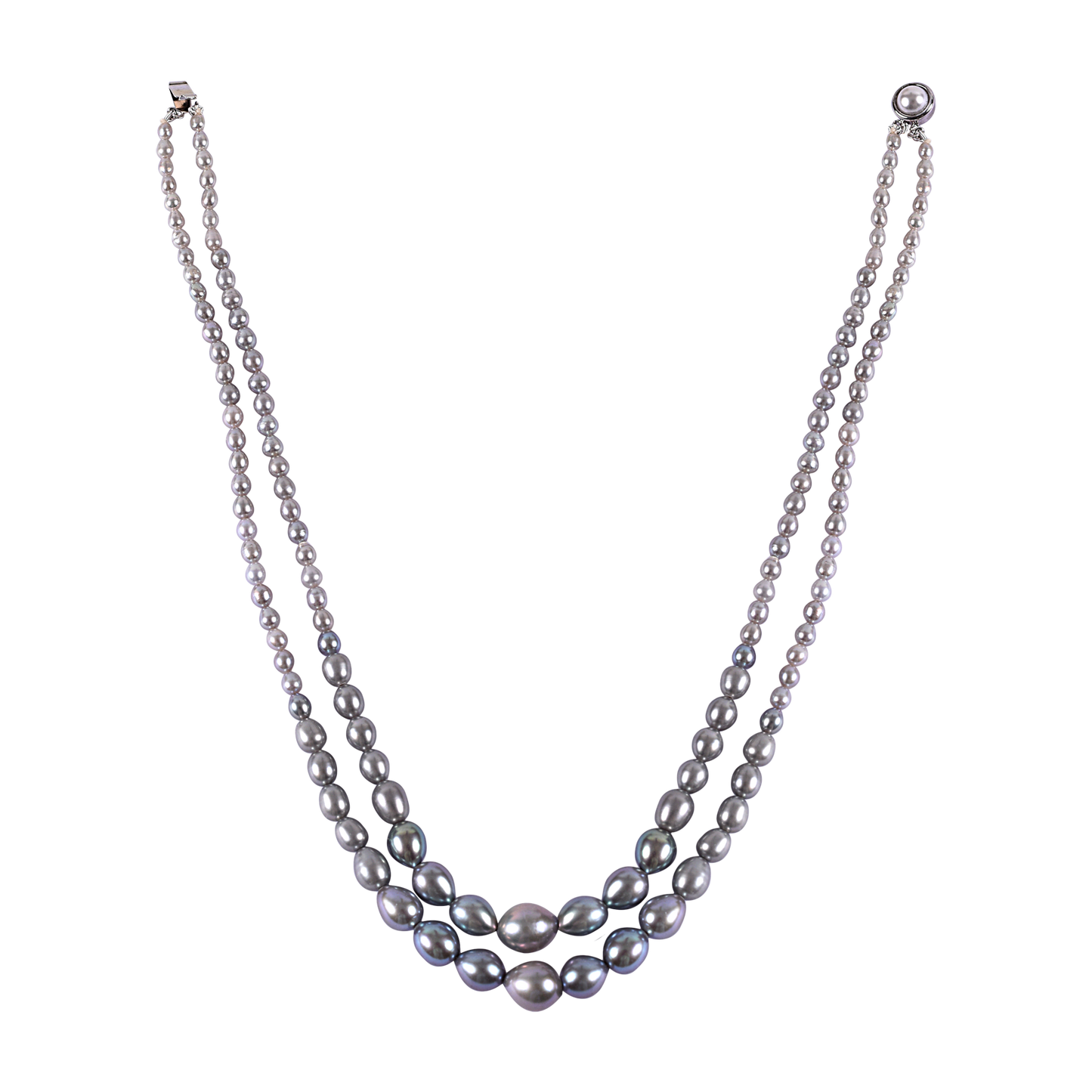 2 layer Graded Grey Pearl Necklace - CherishBox