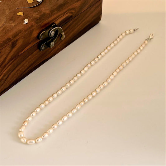 Milky White Oval Pearl Strand - CherishBox