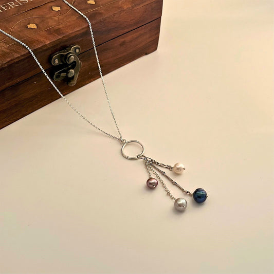 Pearl Drop Silver Necklace - CherishBox