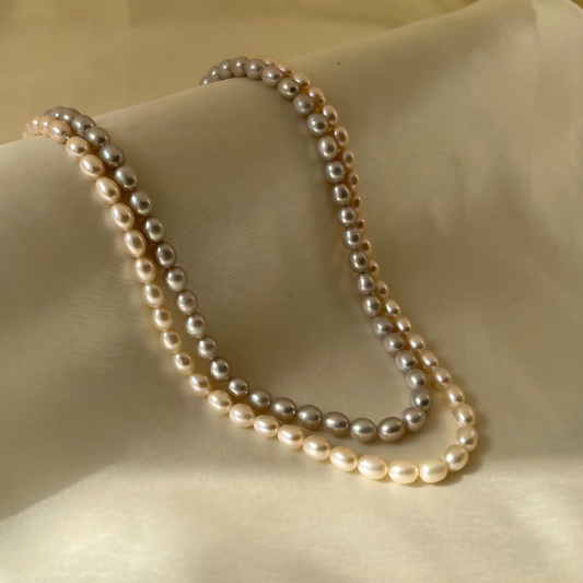 Two Layered Oval Pearl Necklace - CherishBox