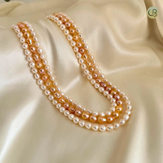 Three Strand Oval Pearl Necklace - CherishBox