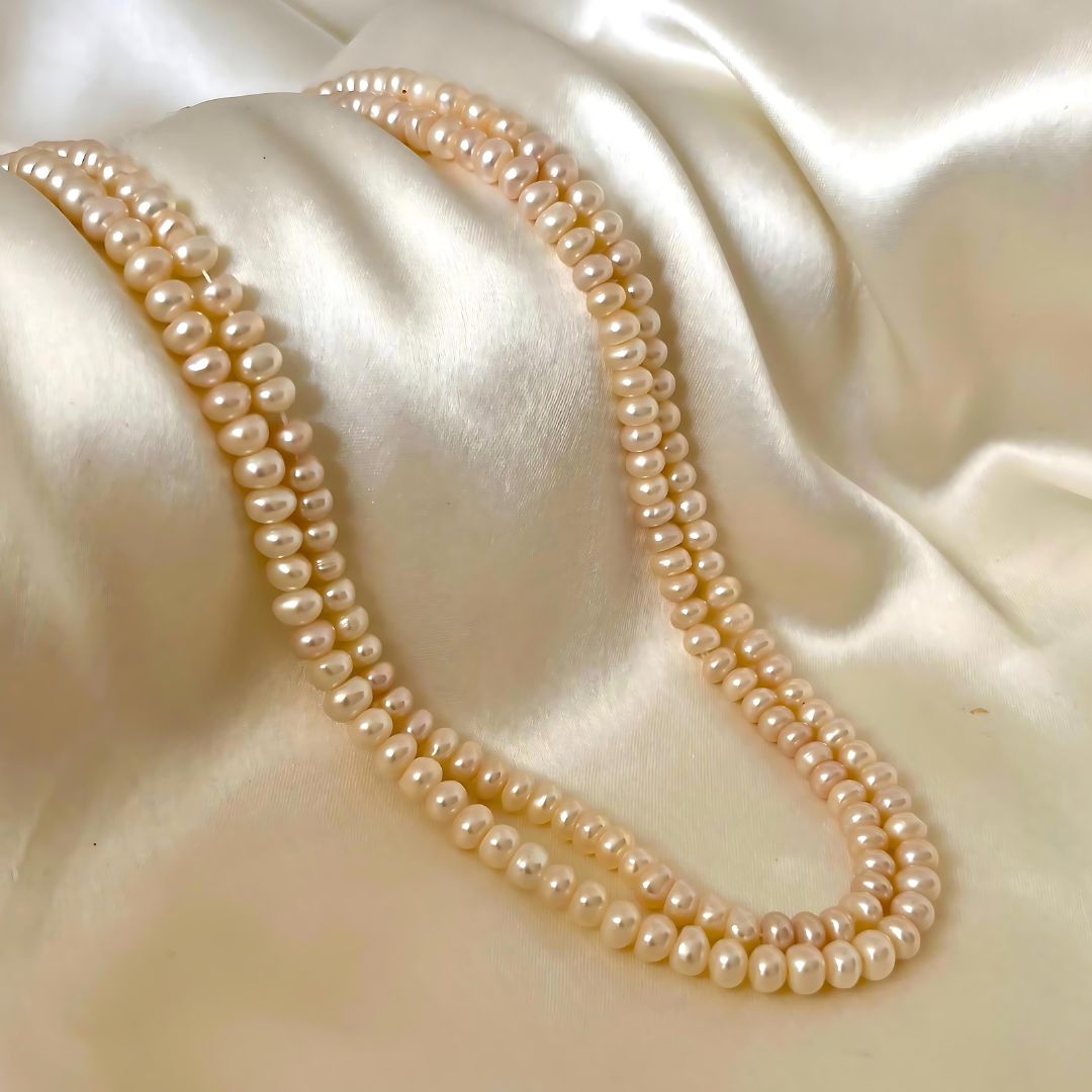 Two Strand Button Pearl Necklace - CherishBox