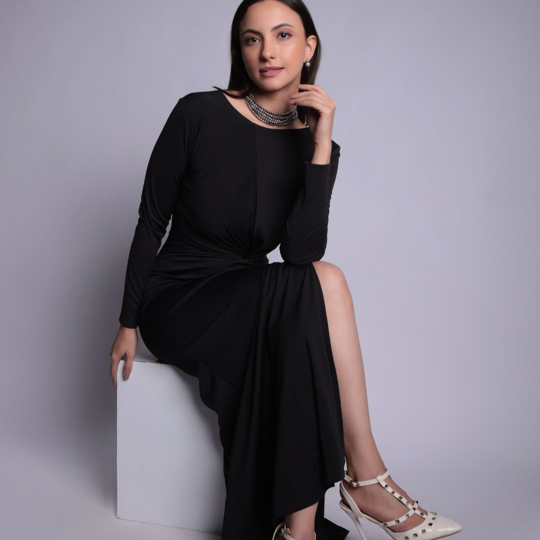 72inch Long Layered Unshaped Grey pearl necklace for western and Indian wear- CherishBox