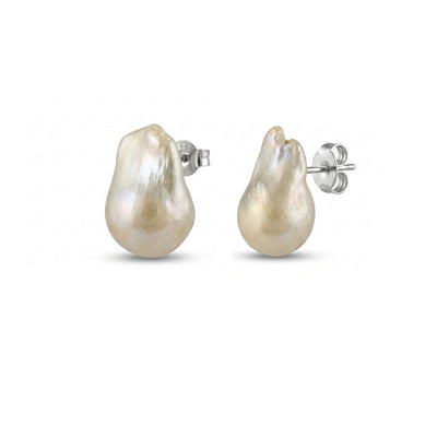 AAA+ Big Baroque Pearl Stud - CherishBox Earrings