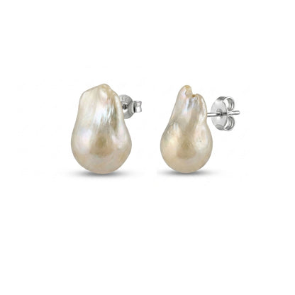AAA+ Big Baroque Pearl Stud - CherishBox Earrings