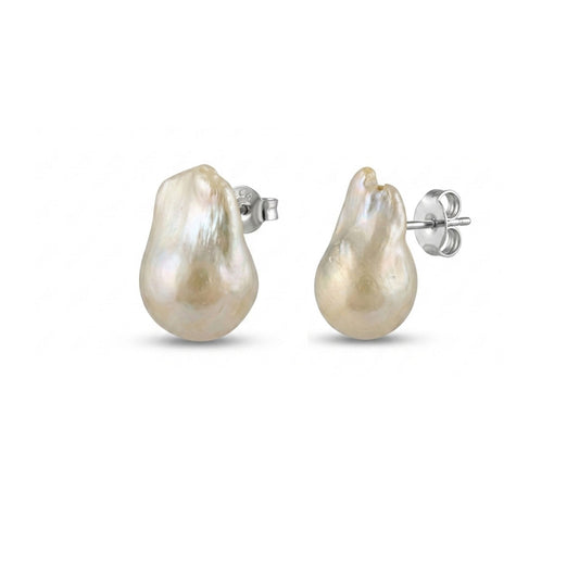 AAA+ Big Baroque Pearl Stud - CherishBox Earrings