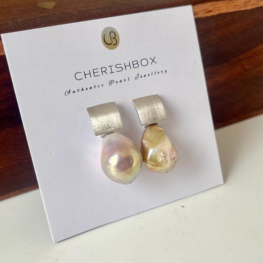 Baroque Silver  Pearl Earring - CherishBox