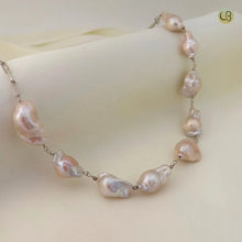 Beaded Baroque Pearl Necklace in 92.5 Silver Chain - CherishBox